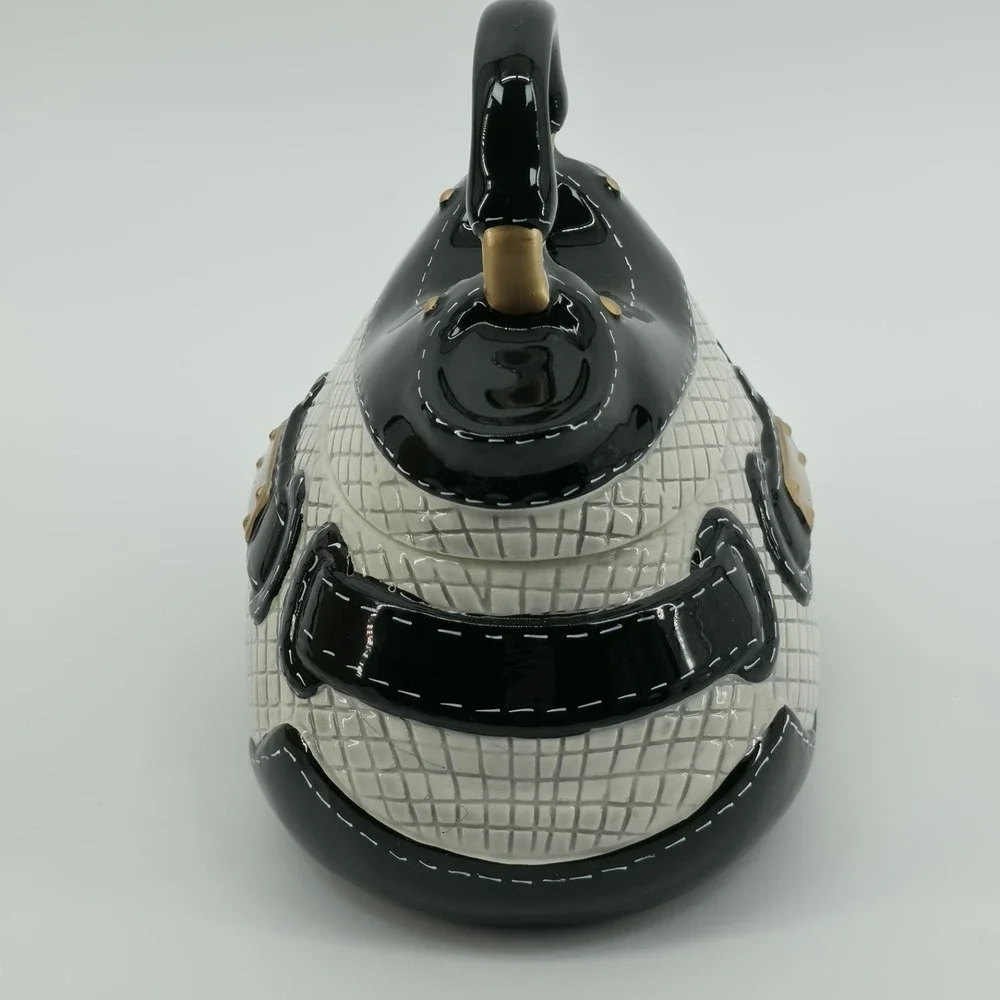 David's Cookies Purse Cookie Jar #BL-4814 Candy Trinket Black/White/Gold New